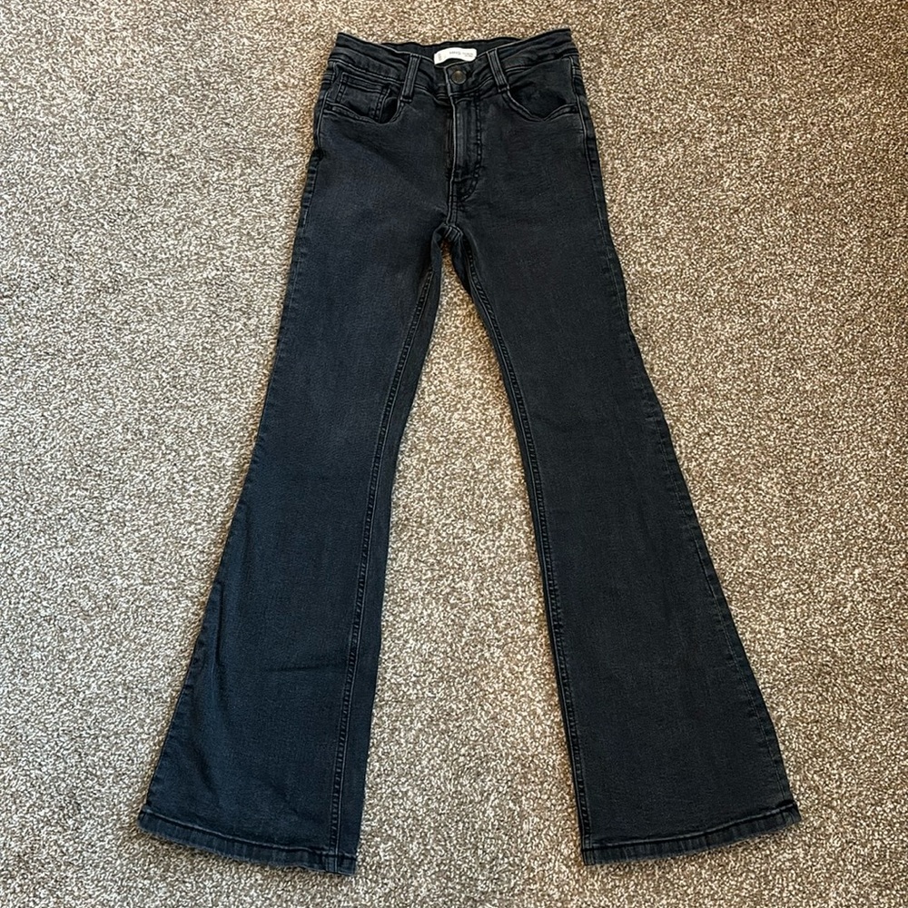 Mango teen girl black flare style Jean